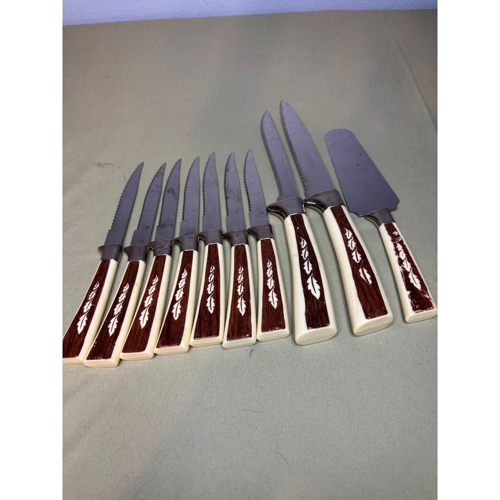 Vintage MCM Regent Sheffield Stainless Knife Lot, Made in England